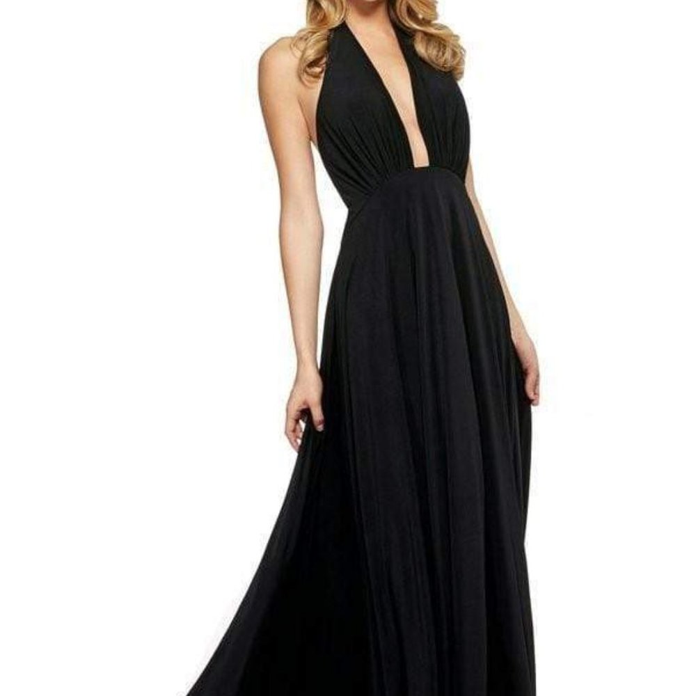 Sherri Hill Black Backless Dress